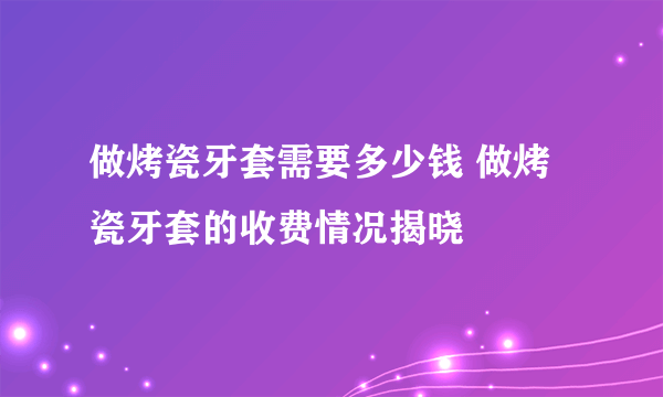 做烤瓷牙套需要多少钱 做烤瓷牙套的收费情况揭晓