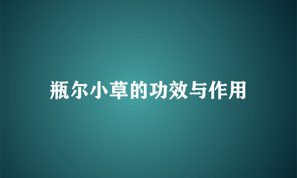 瓶尔小草的功效与作用