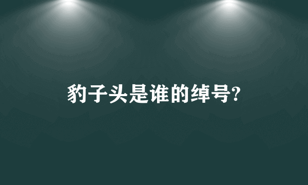 豹子头是谁的绰号?