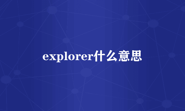 explorer什么意思