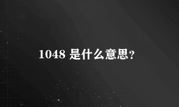 1048 是什么意思？