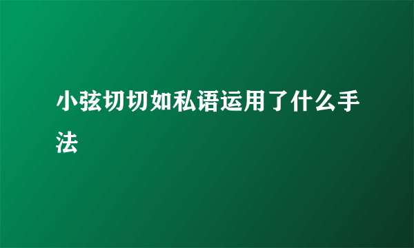 小弦切切如私语运用了什么手法