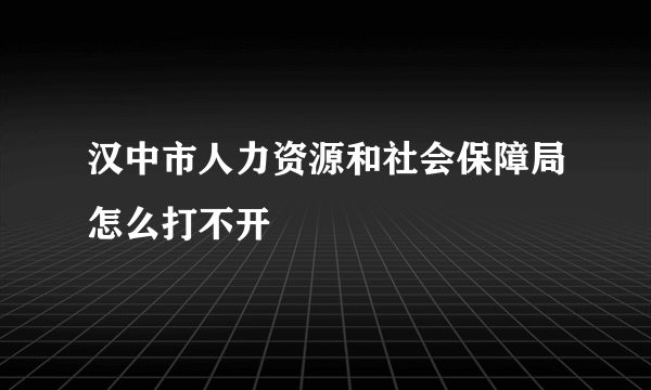 汉中市人力资源和社会保障局怎么打不开