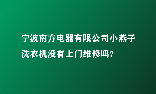 宁波南方电器有限公司小燕子洗衣机没有上门维修吗？