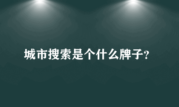 城市搜索是个什么牌子？