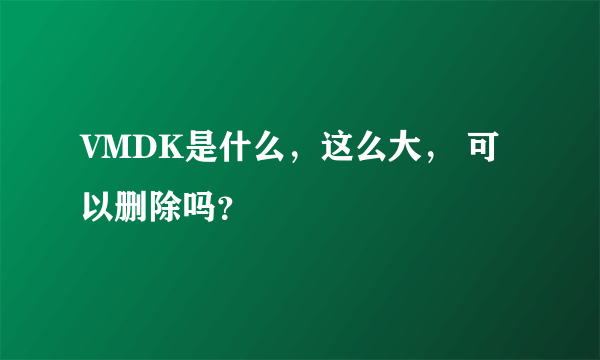 VMDK是什么，这么大， 可以删除吗？