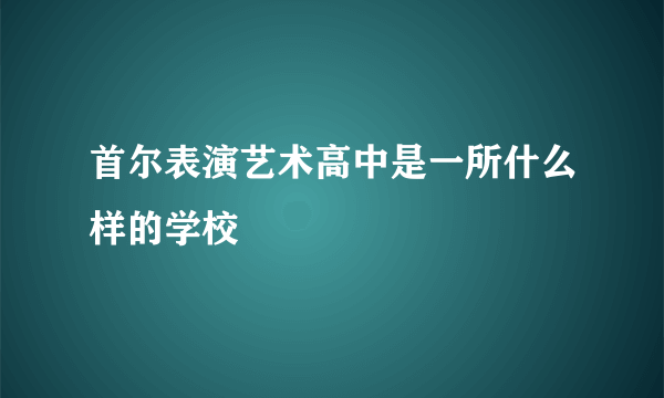 首尔表演艺术高中是一所什么样的学校