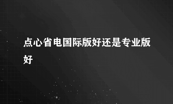 点心省电国际版好还是专业版好