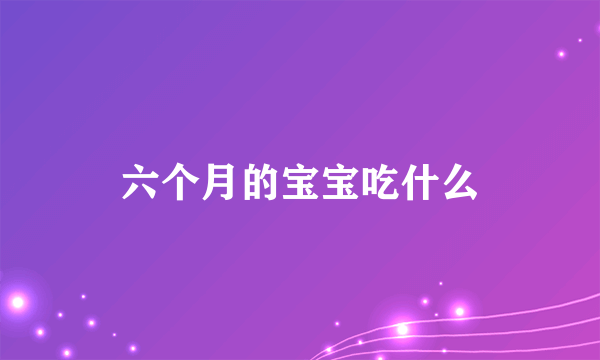 六个月的宝宝吃什么