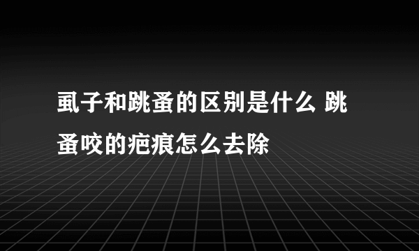 虱子和跳蚤的区别是什么 跳蚤咬的疤痕怎么去除