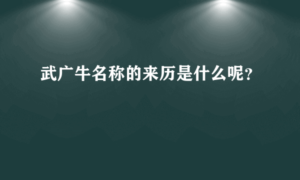 武广牛名称的来历是什么呢？