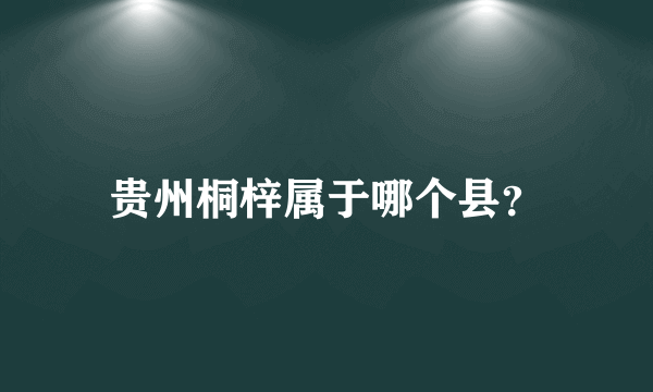 贵州桐梓属于哪个县？