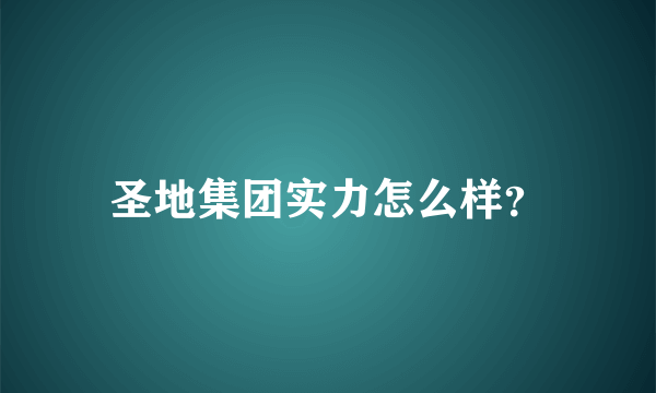 圣地集团实力怎么样？