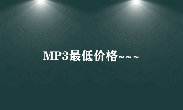 MP3最低价格~~~