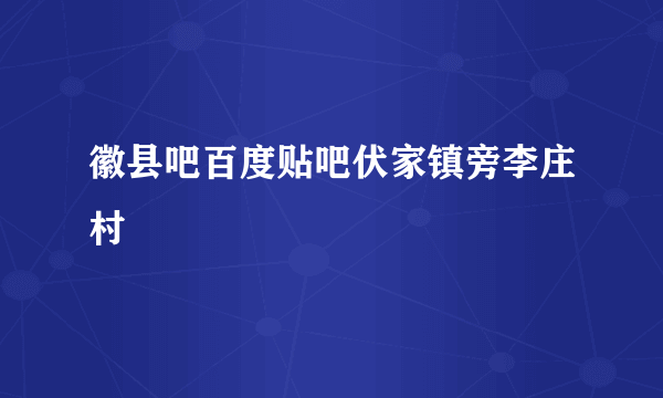 徽县吧百度贴吧伏家镇旁李庄村