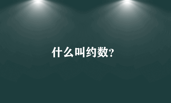 什么叫约数？