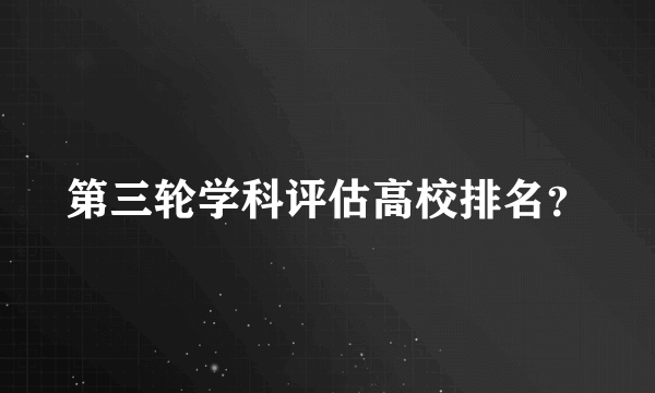 第三轮学科评估高校排名？