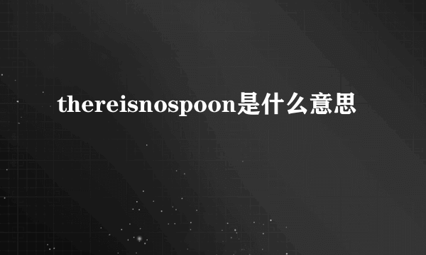 thereisnospoon是什么意思