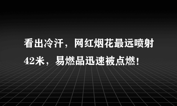 看出冷汗，网红烟花最远喷射42米，易燃品迅速被点燃！