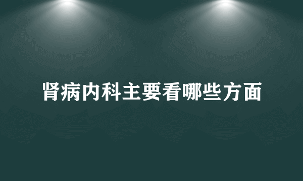 肾病内科主要看哪些方面