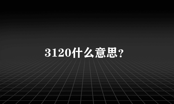 3120什么意思？