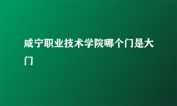 咸宁职业技术学院哪个门是大门