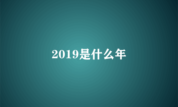 2019是什么年