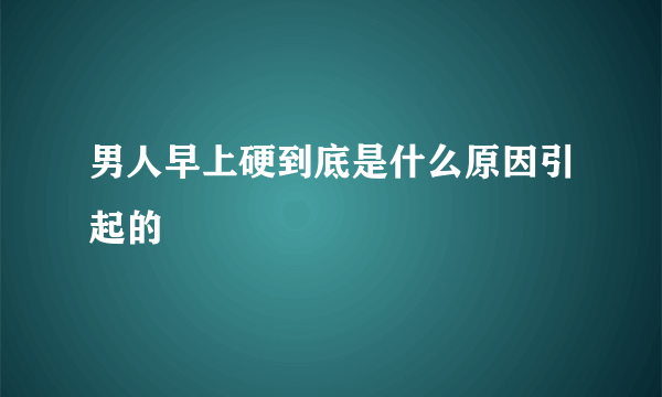 男人早上硬到底是什么原因引起的