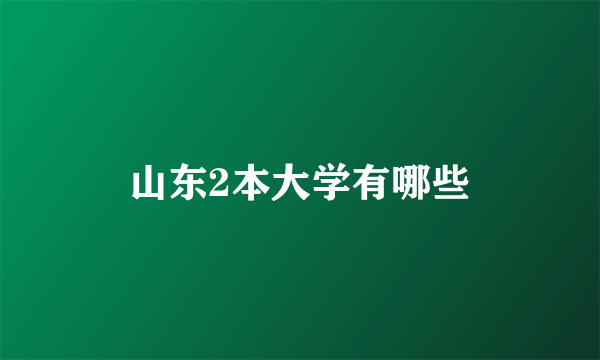 山东2本大学有哪些