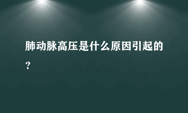 肺动脉高压是什么原因引起的？