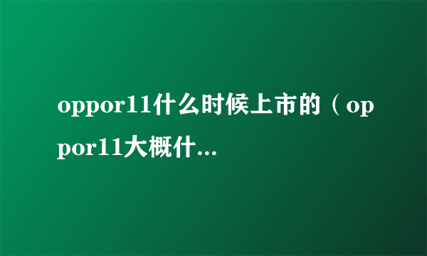 oppor11什么时候上市的（oppor11大概什么时候上市多少钱）