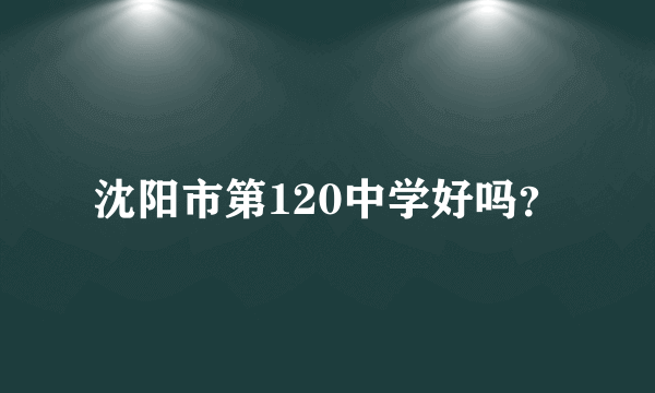 沈阳市第120中学好吗？