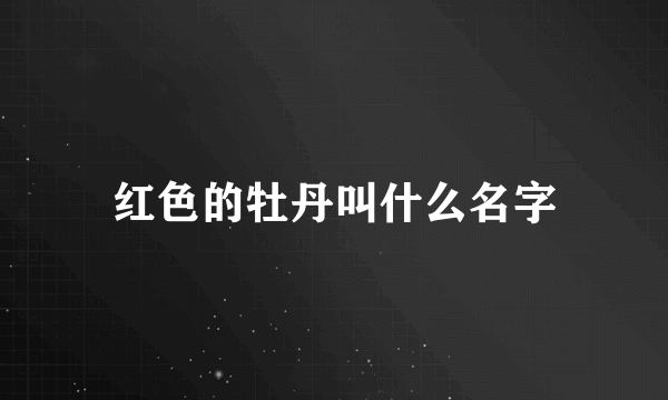 红色的牡丹叫什么名字