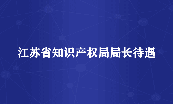 江苏省知识产权局局长待遇