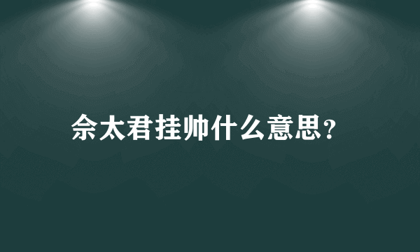 佘太君挂帅什么意思？