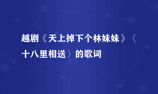 越剧《天上掉下个林妹妹》〈十八里相送〉的歌词