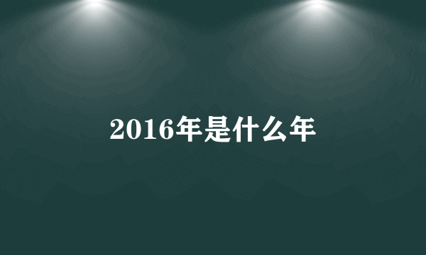 2016年是什么年