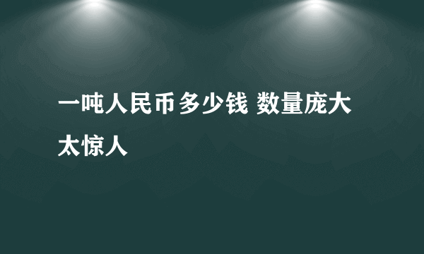 一吨人民币多少钱 数量庞大太惊人