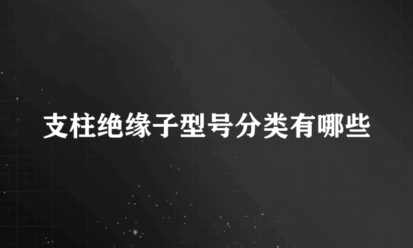 支柱绝缘子型号分类有哪些