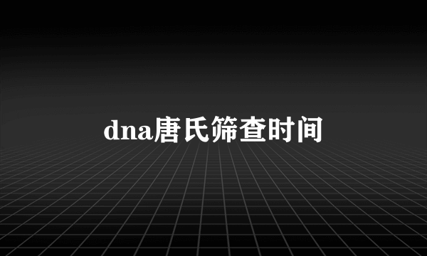 dna唐氏筛查时间