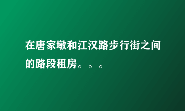 在唐家墩和江汉路步行街之间的路段租房。。。