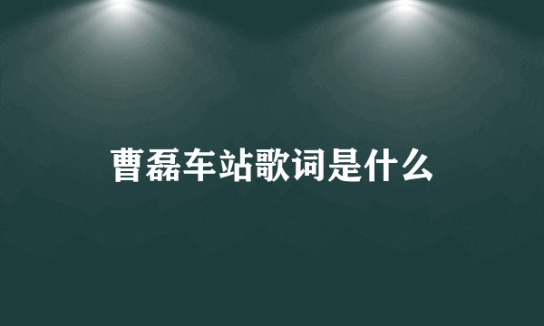 曹磊车站歌词是什么