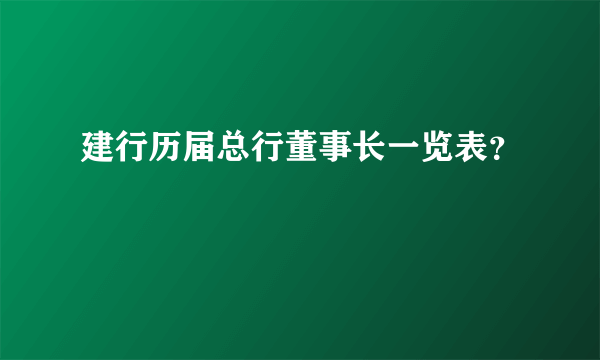 建行历届总行董事长一览表？