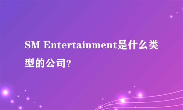 SM Entertainment是什么类型的公司？