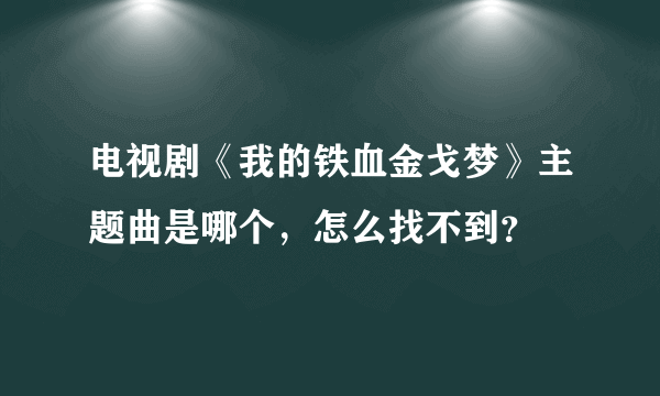 电视剧《我的铁血金戈梦》主题曲是哪个，怎么找不到？