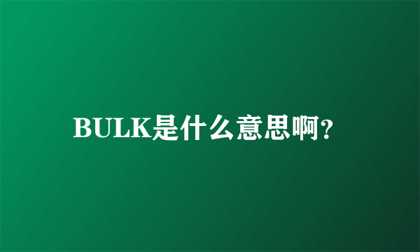 BULK是什么意思啊？