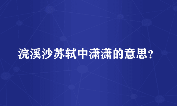 浣溪沙苏轼中潇潇的意思？