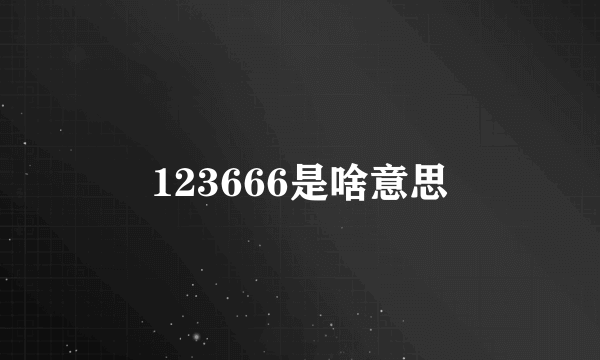 123666是啥意思