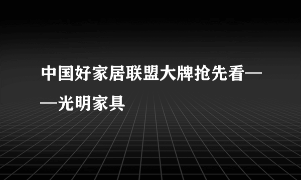 中国好家居联盟大牌抢先看——光明家具