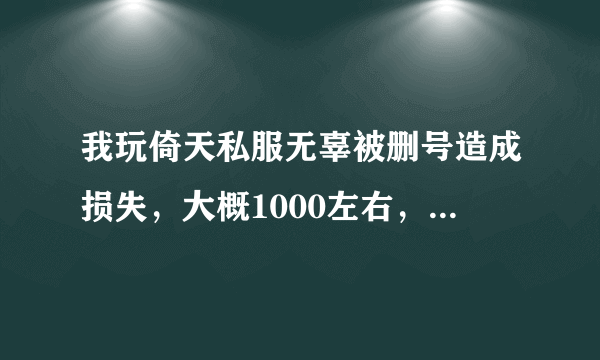 我玩倚天私服无辜被删号造成损失，大概1000左右，我该去哪里投诉这个私服